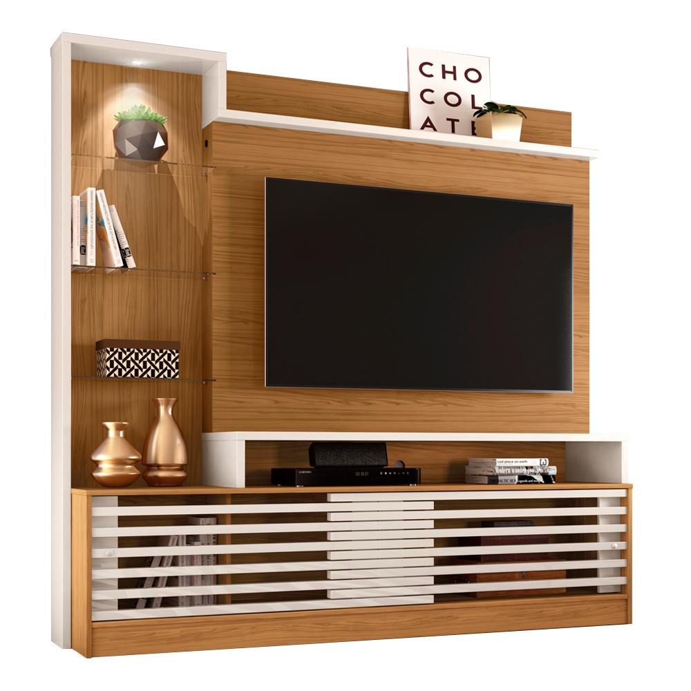 Estante Home Para TV 55 Polegadas 6471 Naturale Off White Madetec