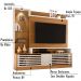 Estante Home Para TV 55 Polegadas 6471 Naturale Off White Madetec