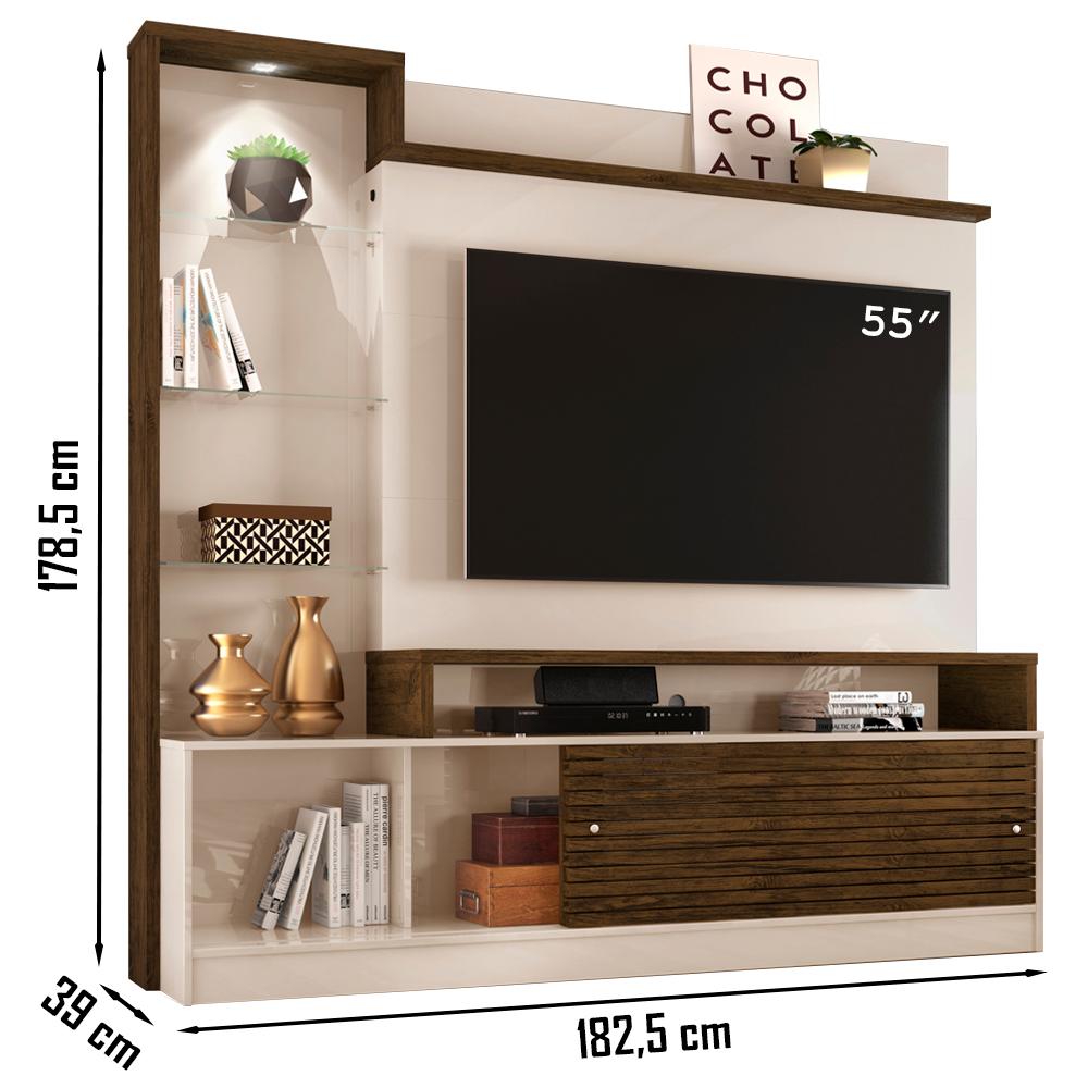 Estante Home Para TV 55 Polegadas 6471 Off White Savana Madetec