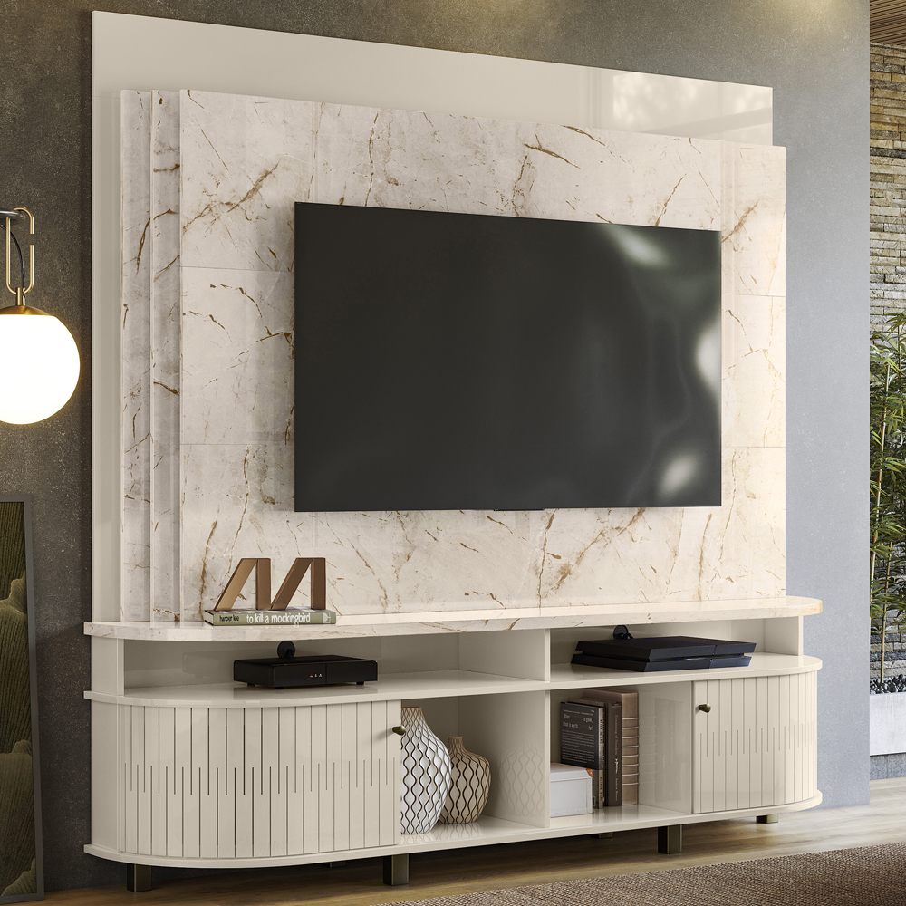 Estante Home TV 65 Pol 2 Portas 183 cm 6511 Calacata Off White MDT