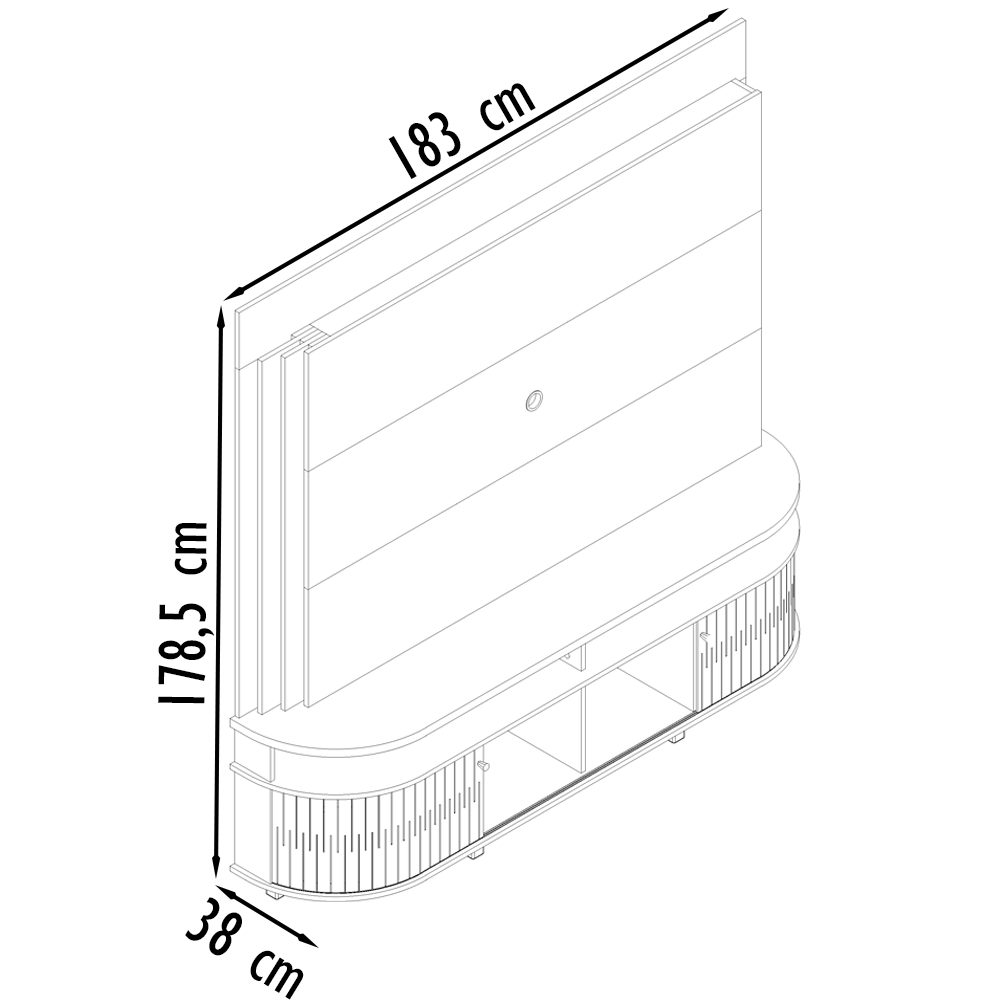 Estante Home TV 65 Pol 2 Portas 183 cm 6511 Calacata Off White MDT