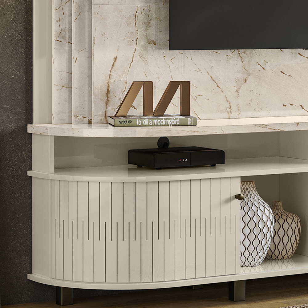 Estante Home TV 65 Pol 2 Portas 183 cm 6511 Calacata Off White MDT