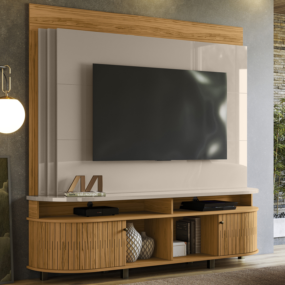 Estante Home TV 65 Pol 2 Portas 183 cm 6511 Fenddi Naturale MDT