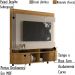 Estante Home TV 65 Pol 2 Portas 183 cm 6511 Fenddi Naturale MDT