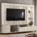 Estante Home TV 70 Pol 2 Gavetas 243 cm 6521 Calacata Off White MDT