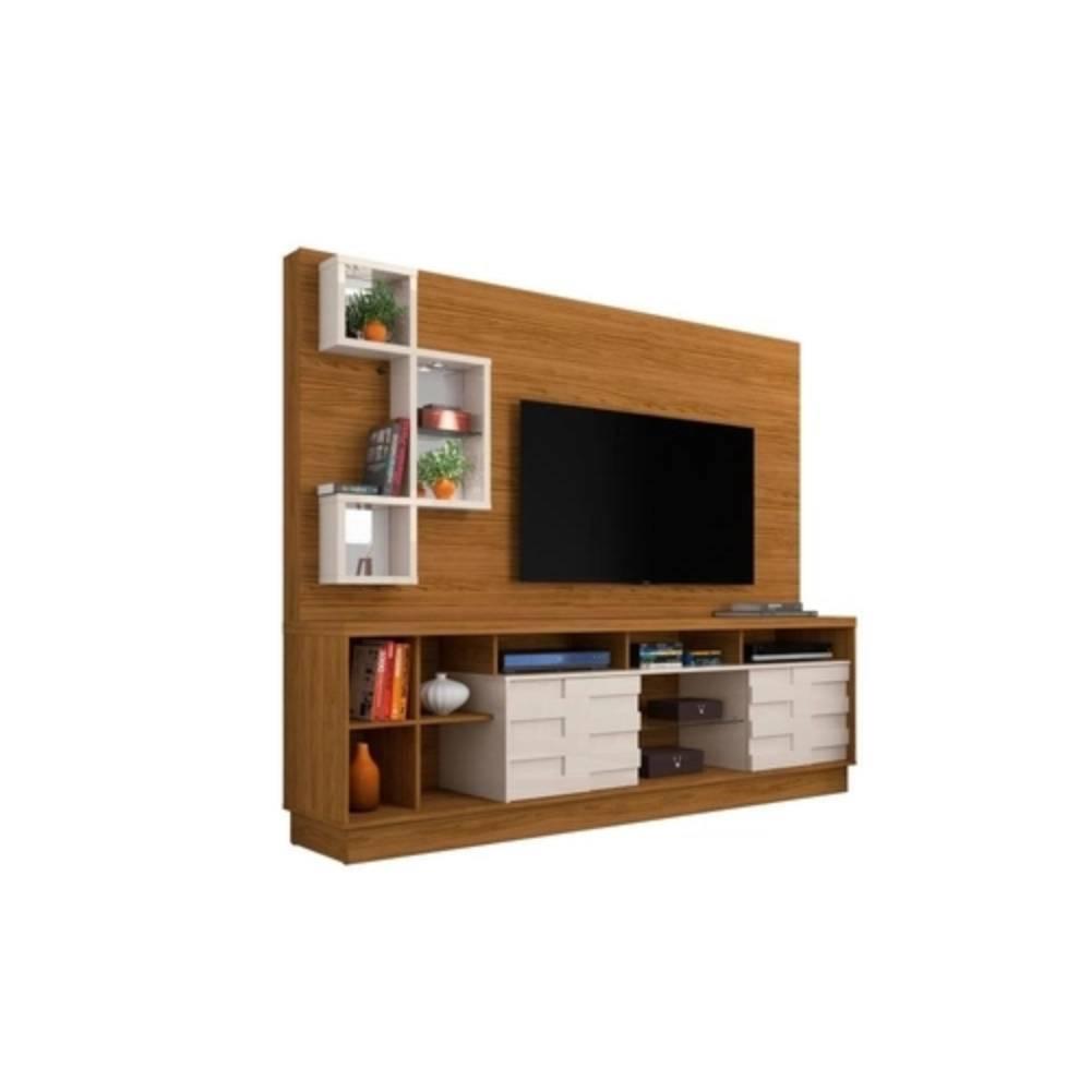 Estante Home Theater Heitor P/ TV 65" Naturale/Off White - Madetec