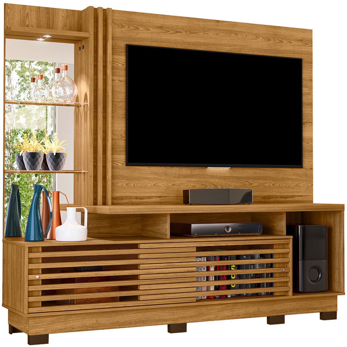 Estante Home Theater c/ Pés para Tv 60 Polegadas Paula Cumaru