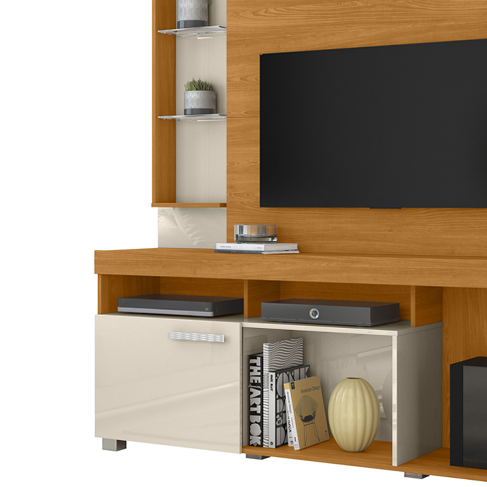 Estante Home Tv 50 Pol 1 Porta 160 cm Icaro Cinamomo Off White MADETEC