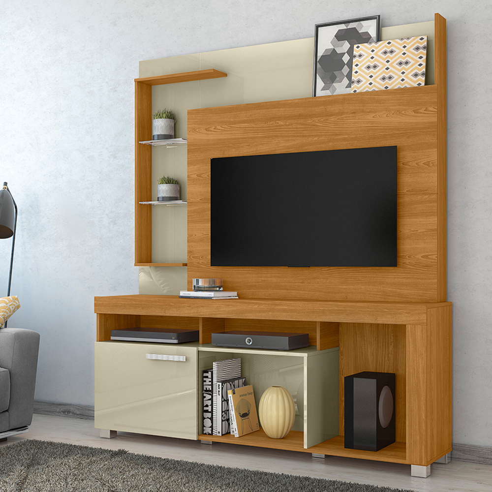 Estante Home Tv 50 Pol 1 Porta 160 cm Icaro Cumaru Opala MADETEC