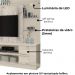 Estante Home Tv 55 Pol 1P 181 cm Alan Calacata Off White MADETEC
