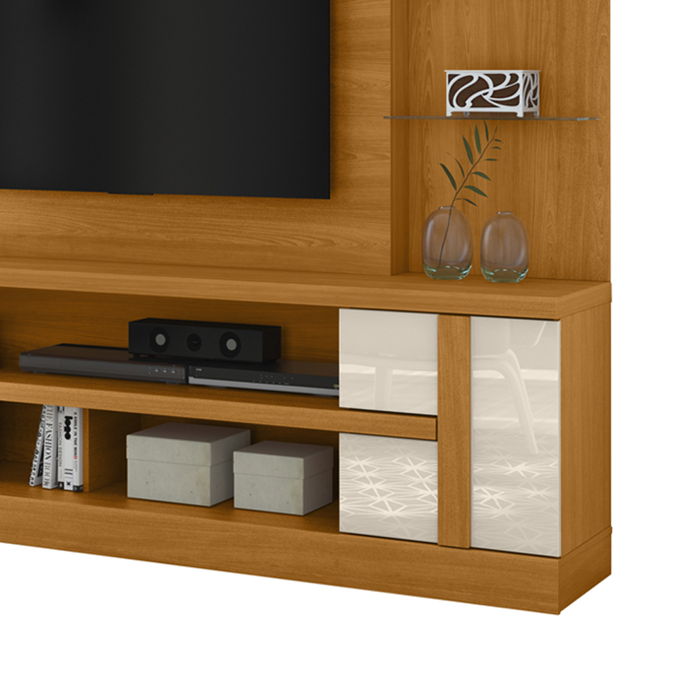Estante Home Tv 55 Pol 1P 181 cm Alan Cinamomo Off White MADETEC