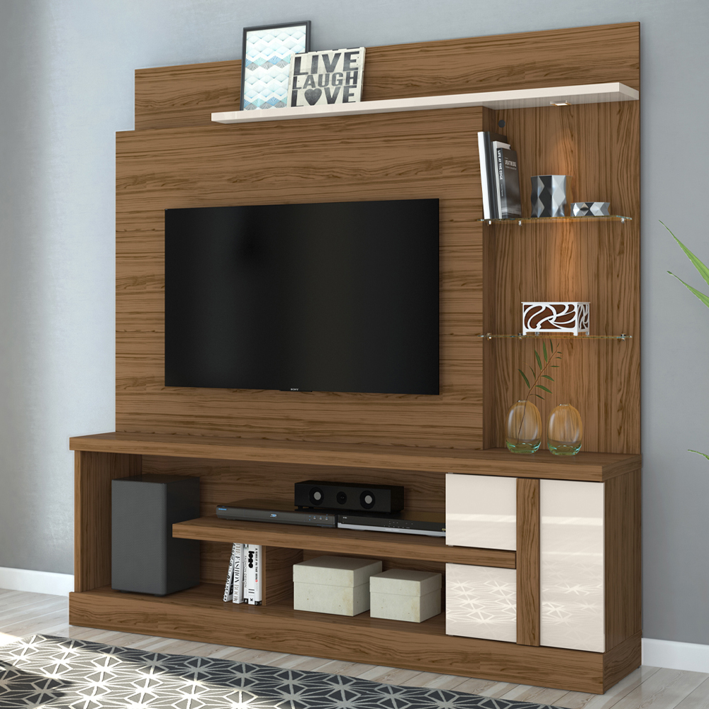 Estante Home Tv 55 Pol 1P 181 cm Alan Naturale Off White MADETEC