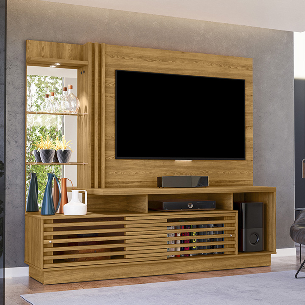 Estante Home Tv 60 Pol 200 cm Frizz Plus Cumaru MADETEC