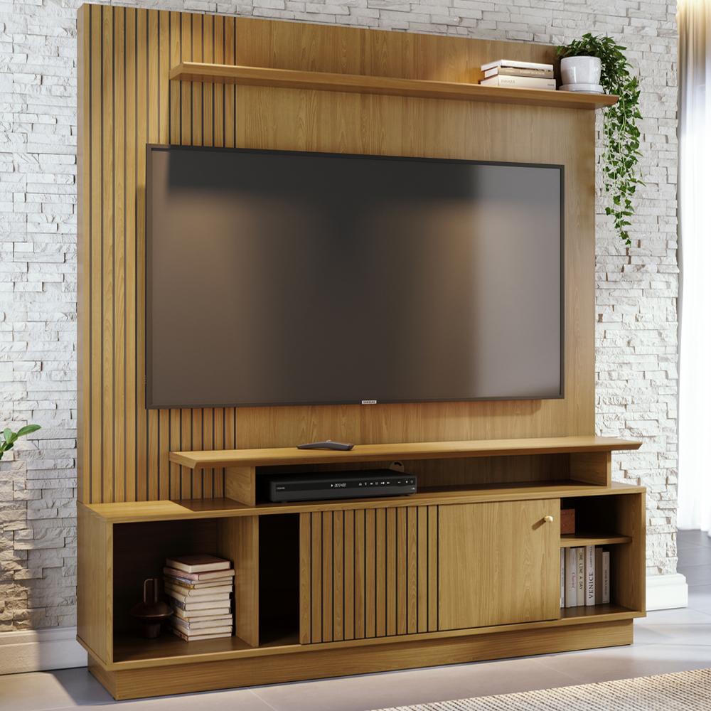 Estante Home Tv 65 Pol 1 Porta 160 cm Ares Cumaru