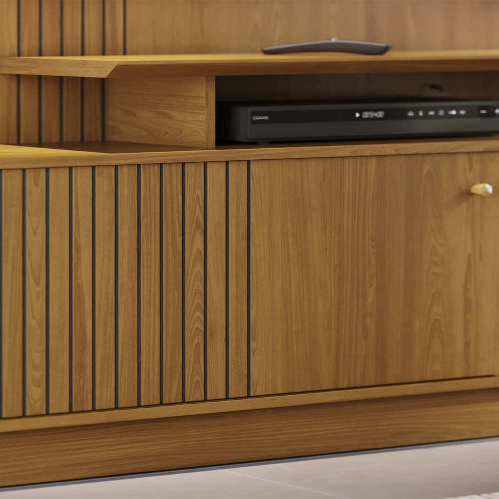 Estante Home Tv 65 Pol 1 Porta 160 cm Ares Cumaru