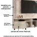 Estante Home Tv 65 Pol 2P 183 cm Daytona Calacata Off White MADETEC