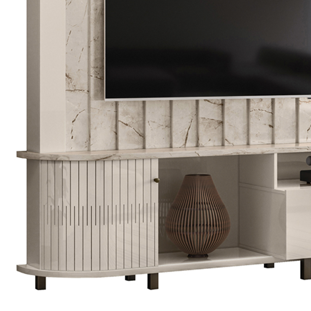 Estante Home Tv 70 Pol 243 cm Le Mans Calacata Off White MADETEC