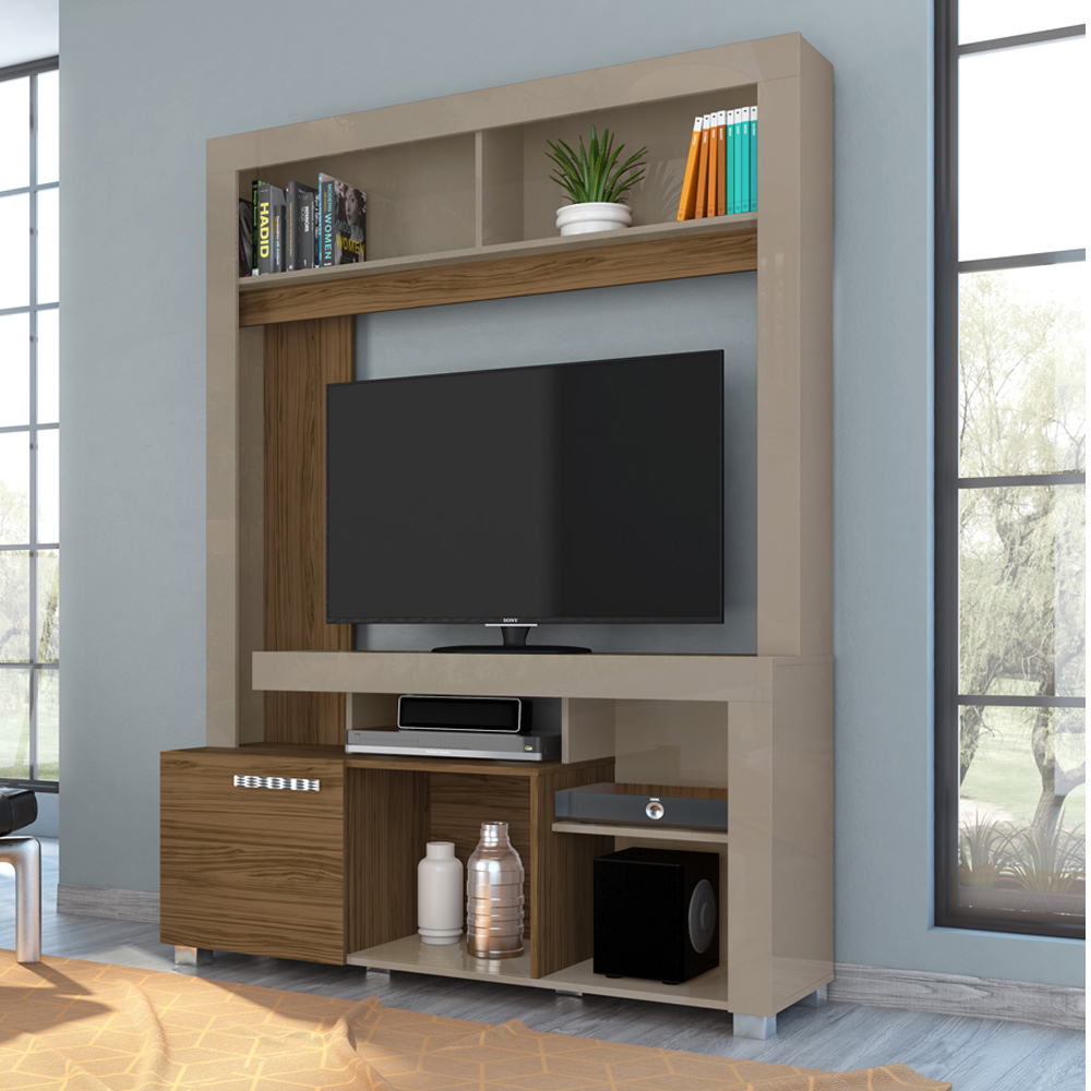 Estante Para Tv 50 Pol 1 Porta 136 cm Flavia Fendi Naturale MADETEC 