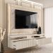 Home Frisado para TVs 75"com 2 Led Roma Calacata Off White