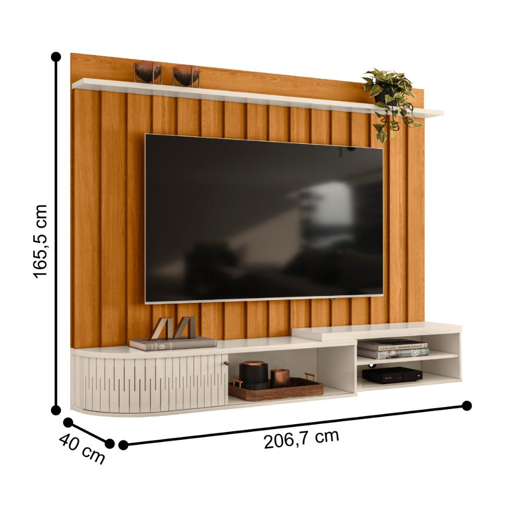 Home Ripado para TVs de 75"Catânia Cinamomo Off White