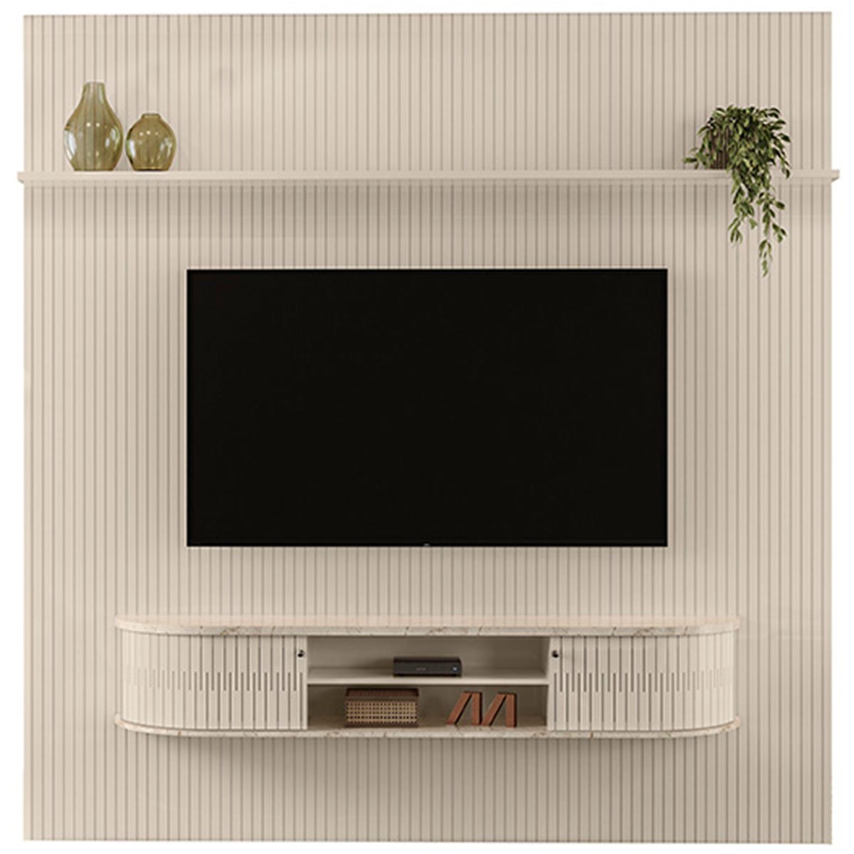 Home Suspenso para Tv 75 Polegadas 2 Portas Jaguar Calacata/Off White