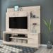 Home Theater para Tv de 55" c/ 2 Prateleiras e Led Aline Calacata/Off White
