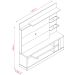Home Theater para Tv de 55" c/ 2 Prateleiras e Led Aline Calacata/Off White