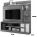 Home Theater para Tv de 55" c/ 2 Prateleiras e Led Aline Cinamomo/Off White