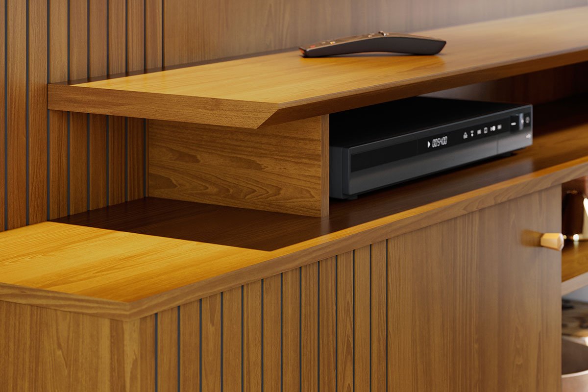Home Theater para Tv de 65" Porta de Correr Hades Cumaru