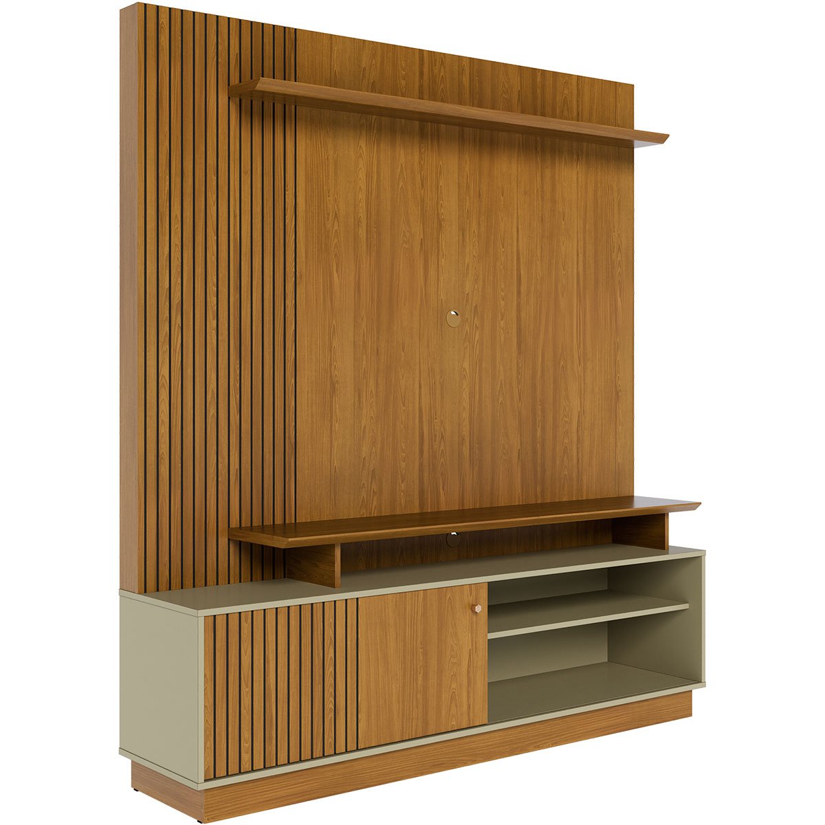 Home Theater para Tv de 65" Porta de Correr Hades Cumaru/Opala