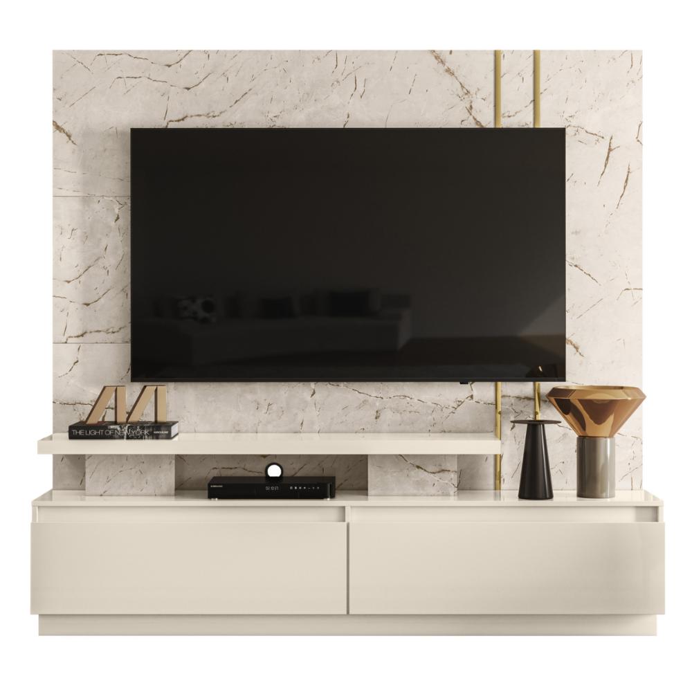 Home para TVs 75" com 2 Gavetas Richmond Calacata Off White