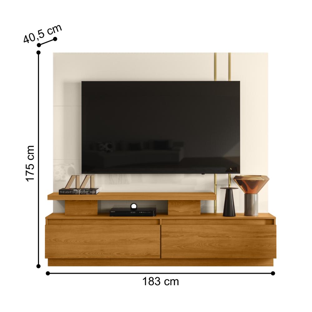 Home para TVs 75" com 2 Gavetas Richmond Cinamomo Off White