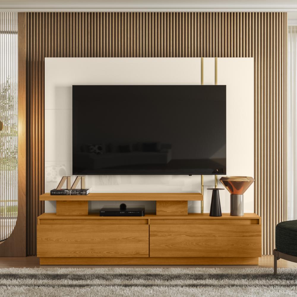Home para TVs 75" com 2 Gavetas Richmond Cinamomo Off White