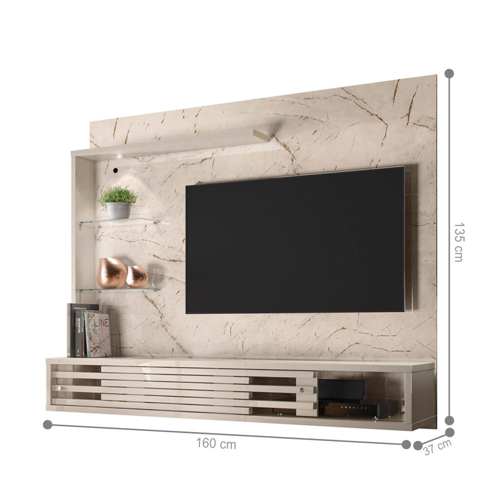Home para TVs até 50 Polegadas Suspenso Hugo Calacata Off-White