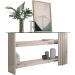 Kit Aparador para Sala e Mesa de Centro Tampo de Vidro Foz Calacata/Off White
