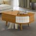 Mesa De Centro 2 Portas 90 cm Indianapolis Cinamomo Off White MADETEC