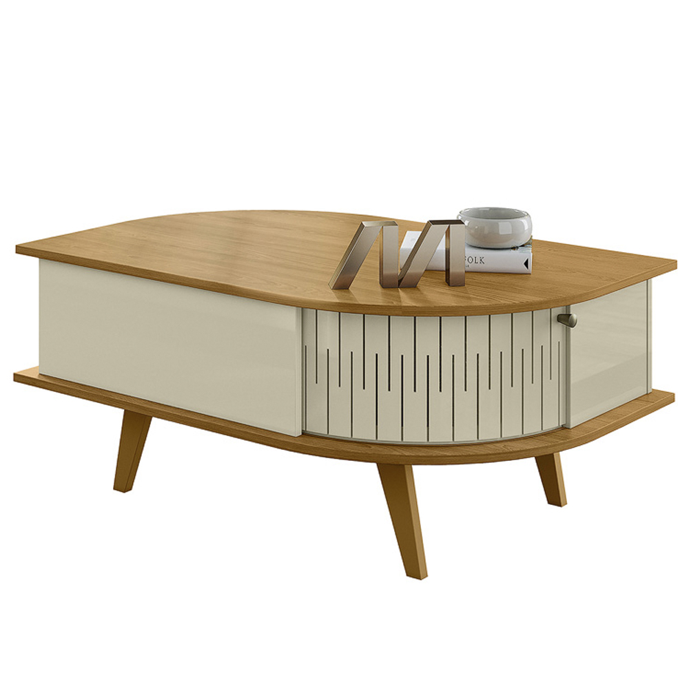 Mesa De Centro 2 Portas 90 cm Indianapolis Cumaru Opala MADETEC