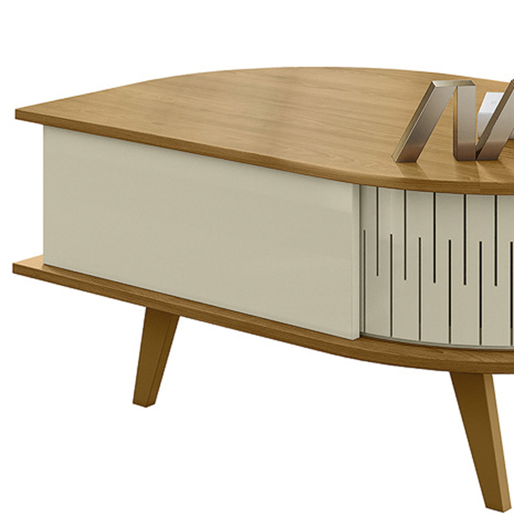 Mesa De Centro 2 Portas 90 cm Indianapolis Cumaru Opala MADETEC