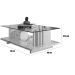Mesa de Centro Tampo Vidro Retangular Foz Cinamomo/Off White