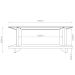 Mesa de Centro Tampo Vidro Retangular Foz Cinamomo/Off White