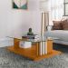 Mesa de Centro Tampo Vidro Retangular Foz Cinamomo/Off White