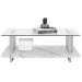 Mesa de Centro Tampo Vidro Retangular Foz Cinamomo/Off White