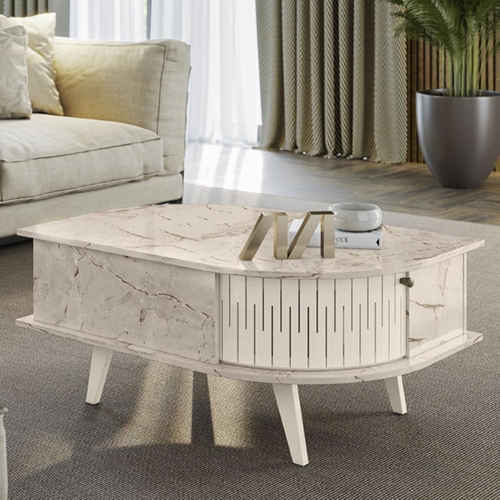 Mesa de Centro e Aparador Toronto Calacata Off White