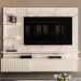 Painel Bancada Suspenso Para TV 65 Polegadas 2861 Calacata Off White Madetec