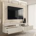 Painel Bancada Suspenso Para TV 75 Polegadas 2851 Calacata Off White Madetec