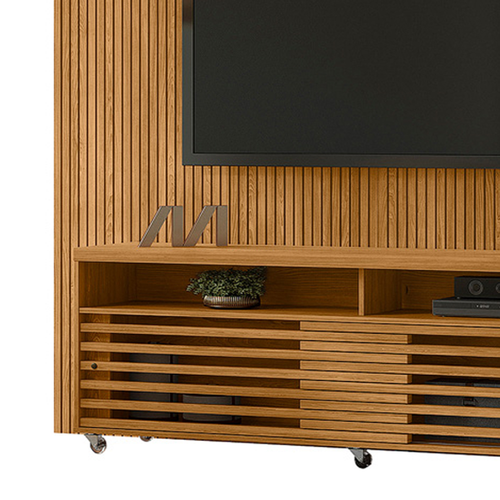 Painel Bancada Tv 75 Pol 245x238 cm Prestige Cumaru MADETEC