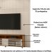 Painel Bancada Tv 75 Pol 245x238 cm Prestige Naturale Off White MADETEC