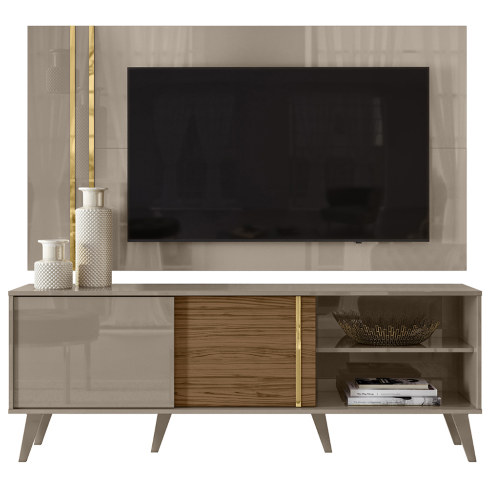 Painel Rack Bancada Tv 60 Pol 160 cm Cronos Fend Naturale MADETEC 