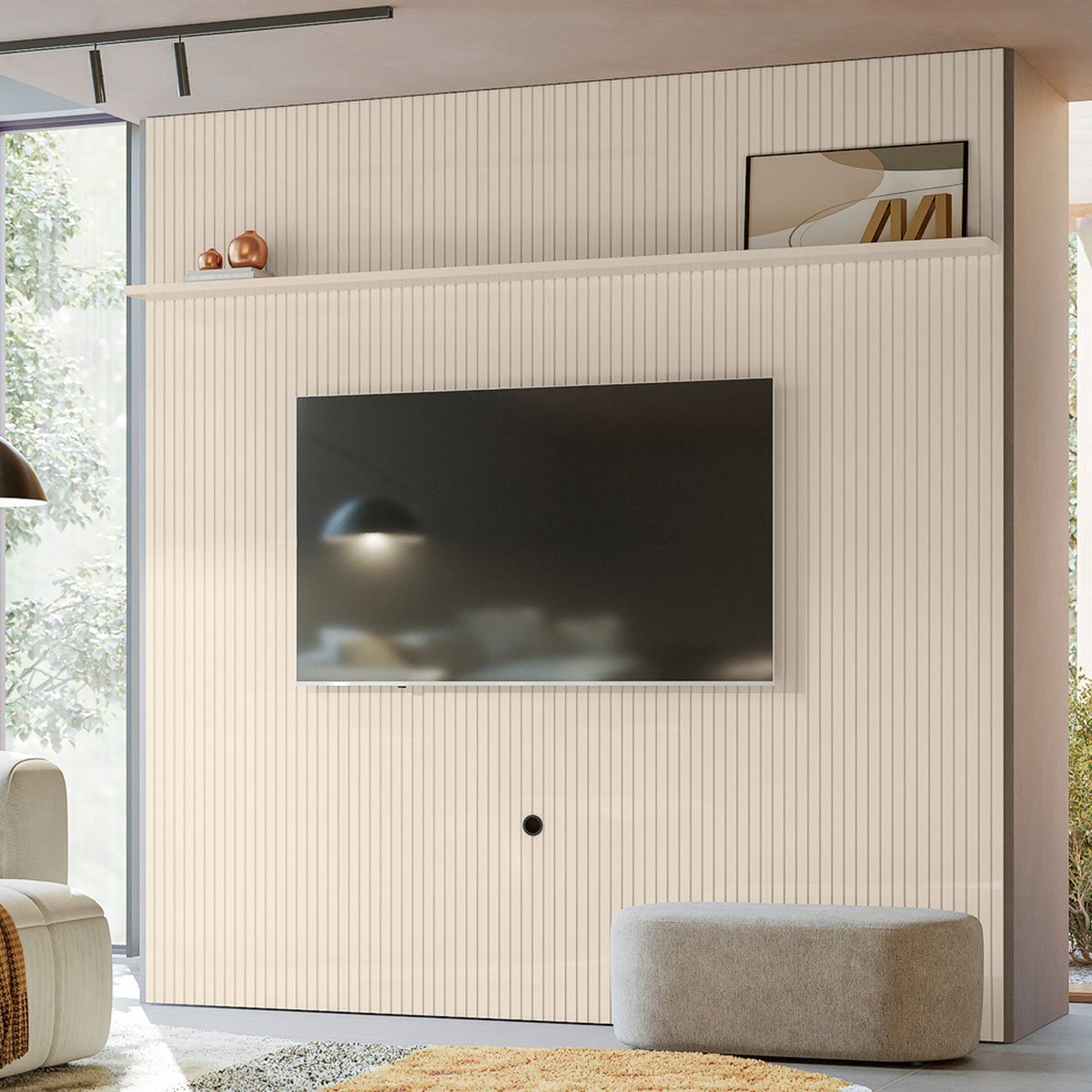 Painel Suspenso Piso-Teto para Tv 75 Polegadas Ferrari Off White