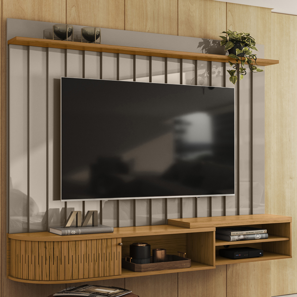 Painel Suspenso TV 75 Pol 207 cm 2901 Fenddi Naturale MDT